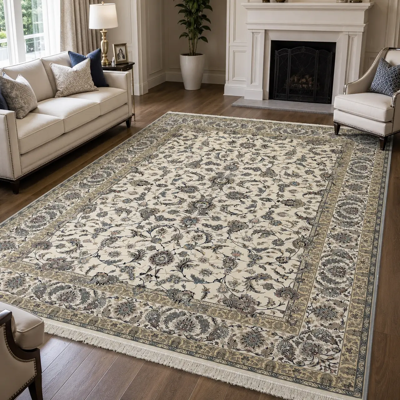 فرش 12 متری 700 شانه  ستاره کویر یزد H-055