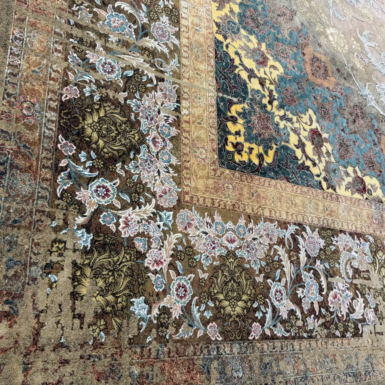 فرش 9 متری 1500 شانه اکرولیک روشا وینتیج نسکافه ای